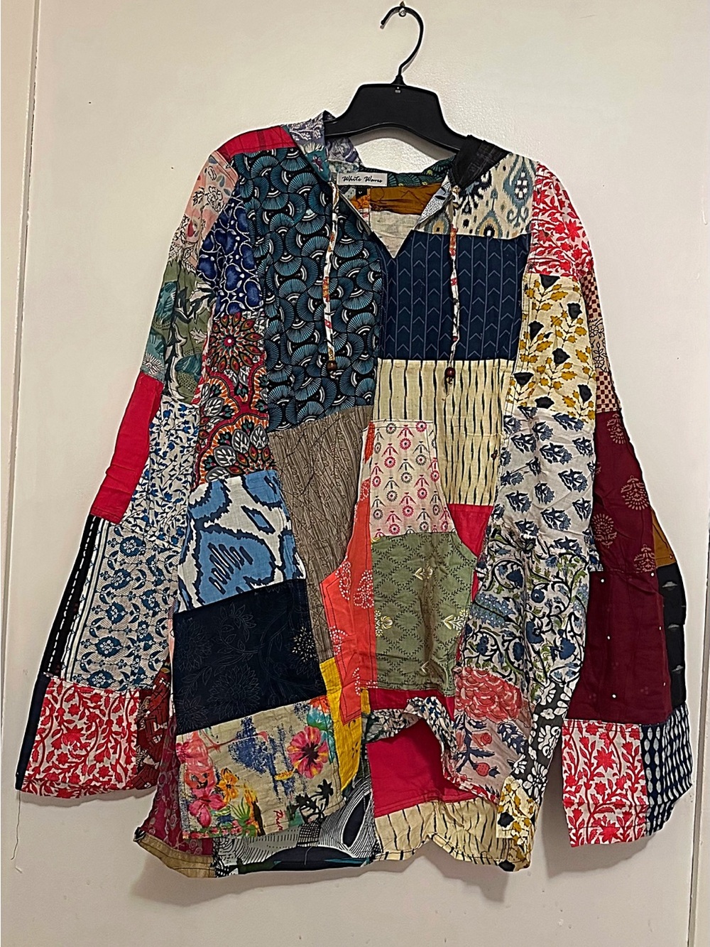 Patchwork Multicolor Hooded Jacket - Boho Patchwork Design